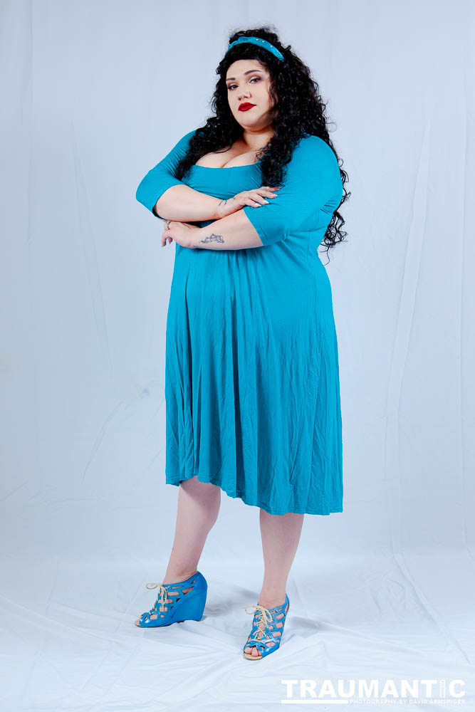 Dorian cosplaying as Deanna Troi from Star trek TNG.